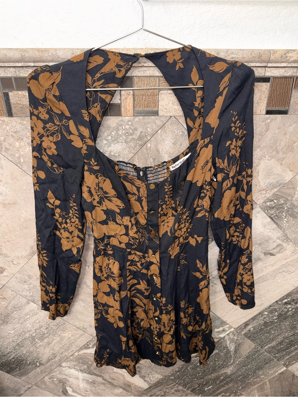Reformation Indira Cutout Floral-print Crepe Mini Dress - Picture 4 of 6